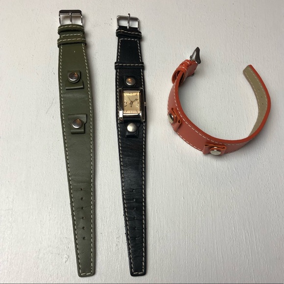 Valletta Accessories Valletta Stainless Steal Watch Face With 3 Genuine Leather Bands Poshmark